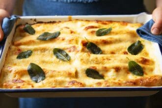 Canelones de calabaza y espinacas