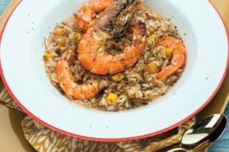 Arroz caldoso con camarones