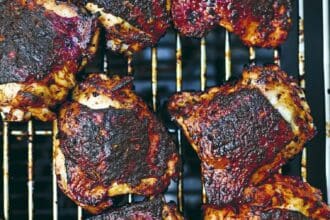 Pollo adobado a la parrilla