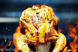 Pollo sentado a la cerveza