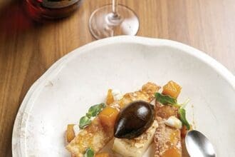 Calabaza en tacha con zapote y cognac