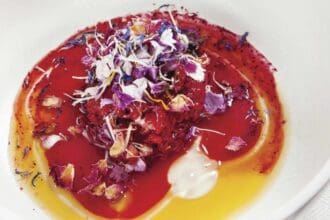 Pitahaya floreada con gelatina