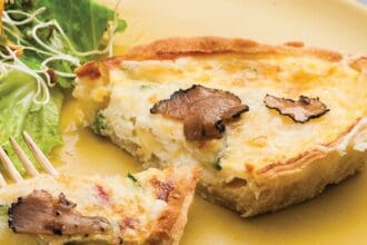 Quiche de calabacitas, tocino y trufa
