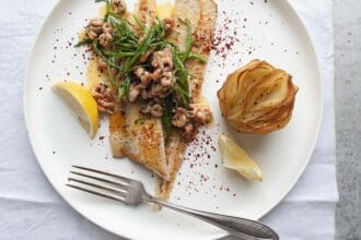 Lenguado con camarones