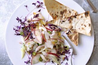 Ceviche de vieiras y manzana