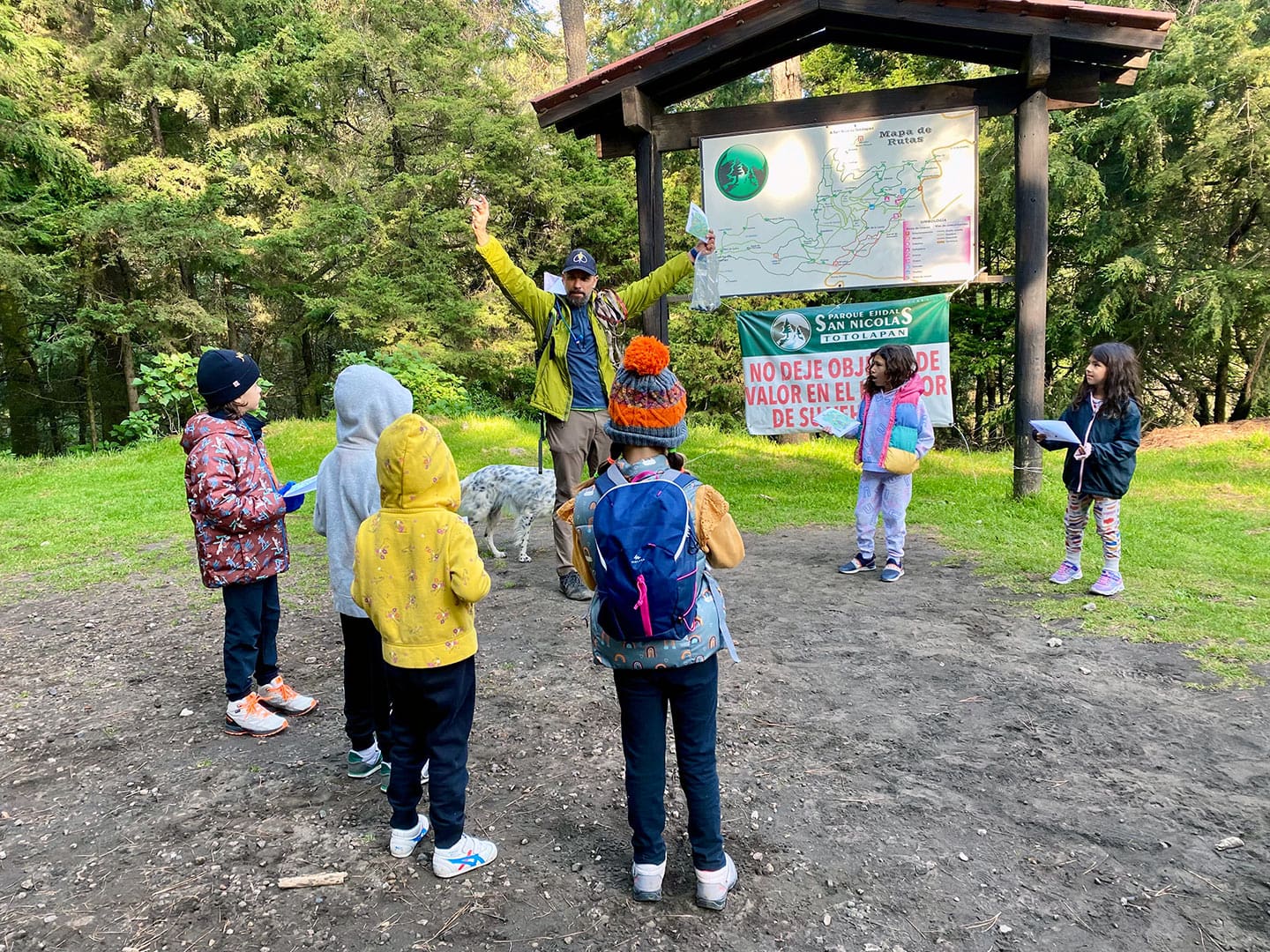 senderismo para niños bosque