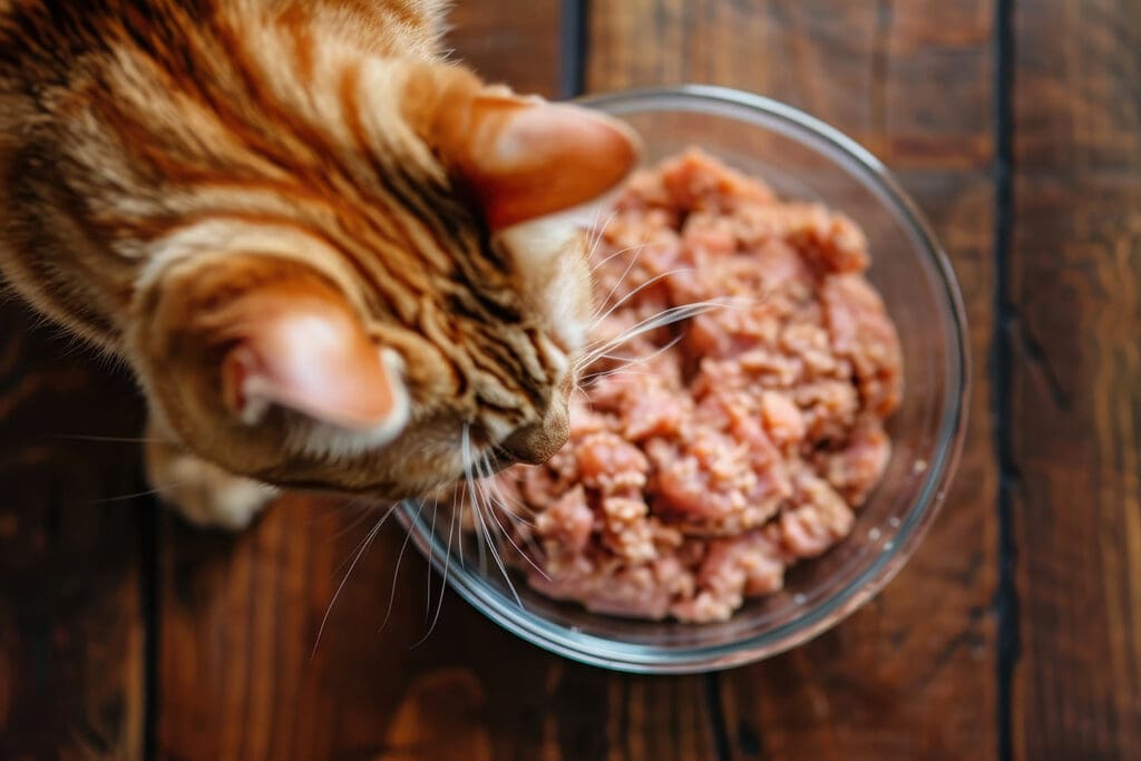 Alimento saludable para gato: carne