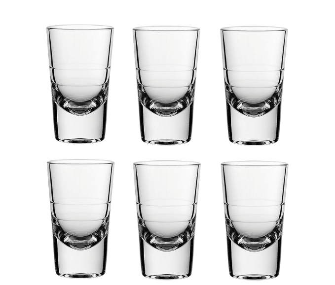 Set de 6 caballitos tequileros VITTORI de cristal
