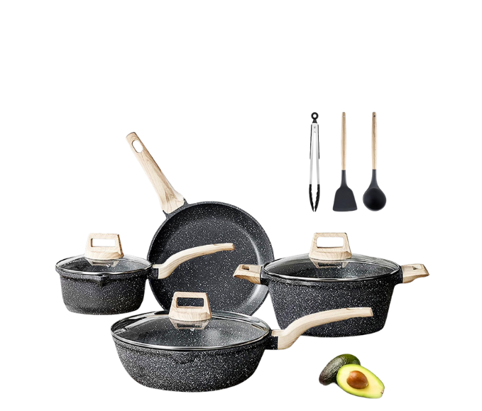 Batería de Cocina Negra – 10 piezas