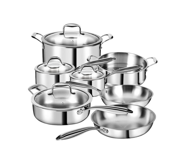 Juego de Cocina Acero Inoxidable 3 Capas – 11 piezas