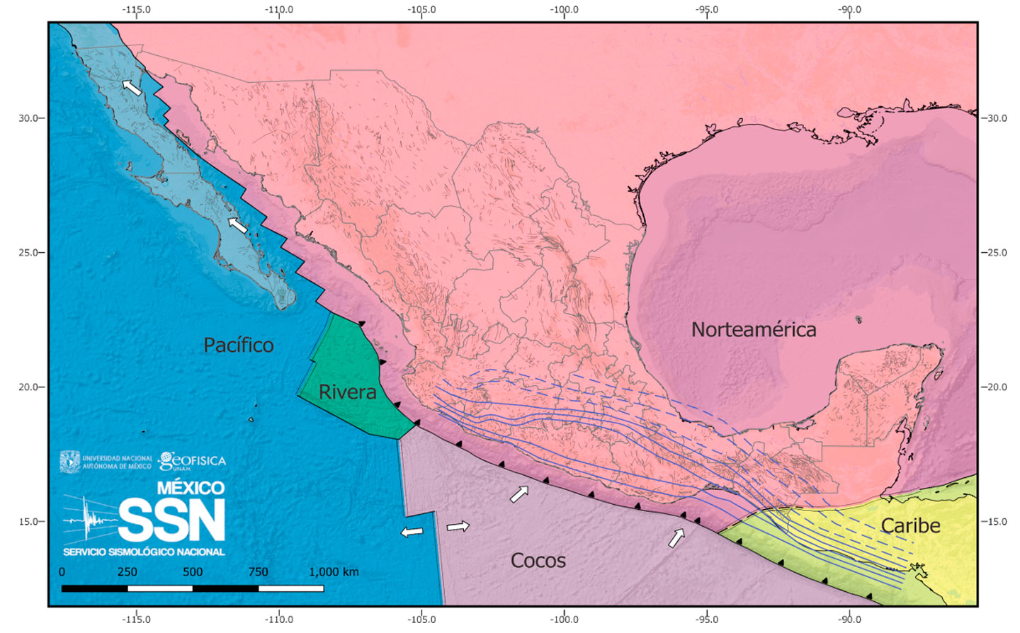 Zonas sísmicas de México