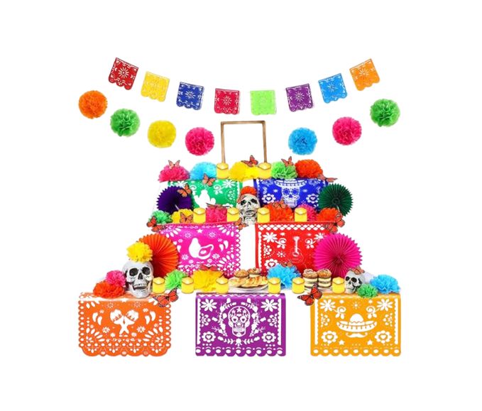 Newwiee 82 Piezas Kit de Altar LED Día de Muertos