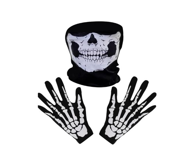 Tatuo Set de Guantes de Esqueleto + Máscara