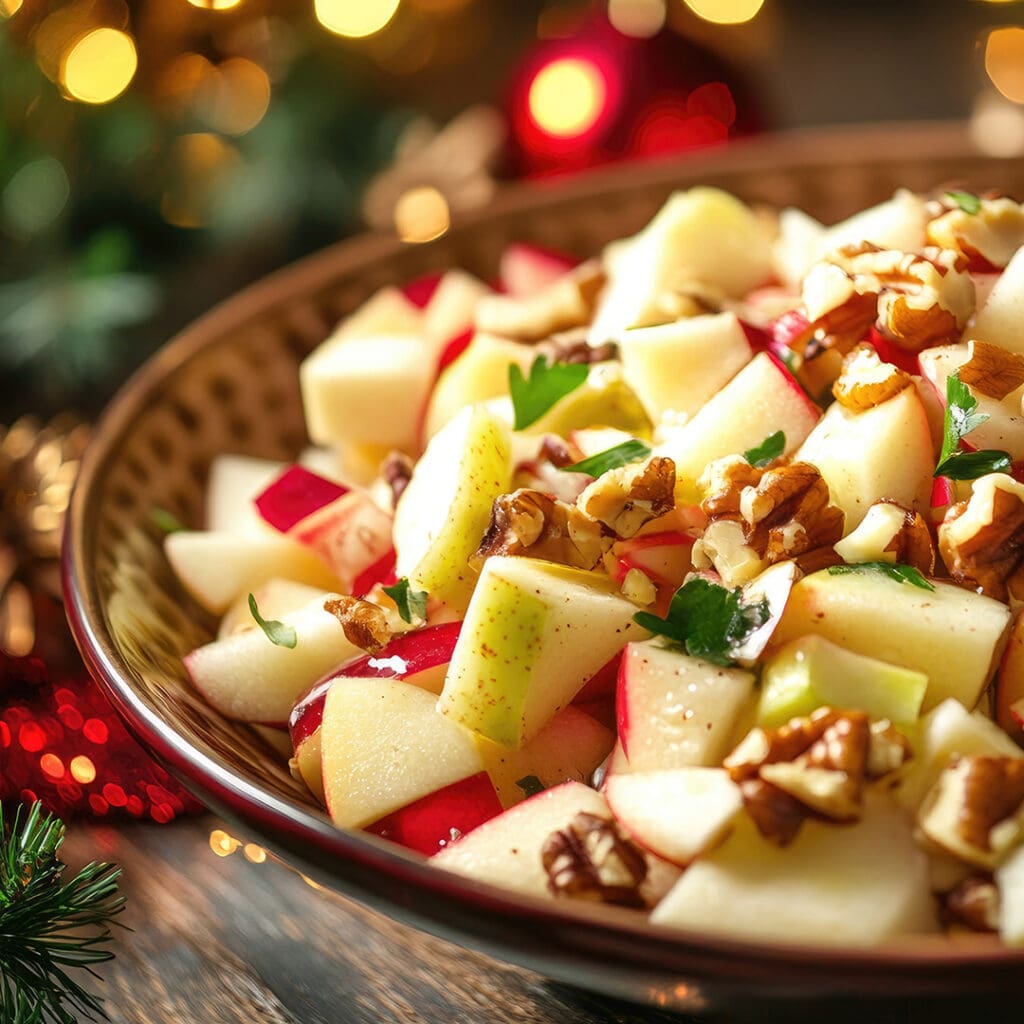 Ensalada de manzana. Así es la comida navideña en México.