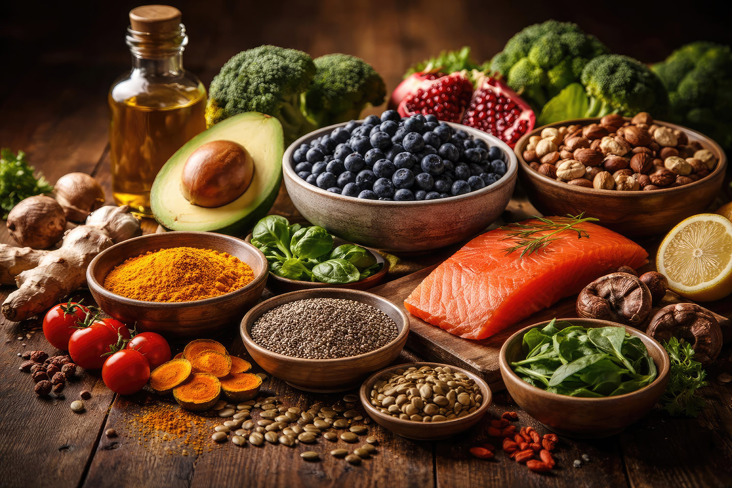 Vitaminas como la C y la E ayudan a proteger a las células del estrés oxidativo.