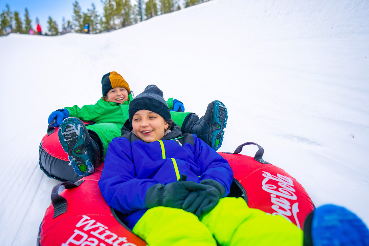 Snow tubing.