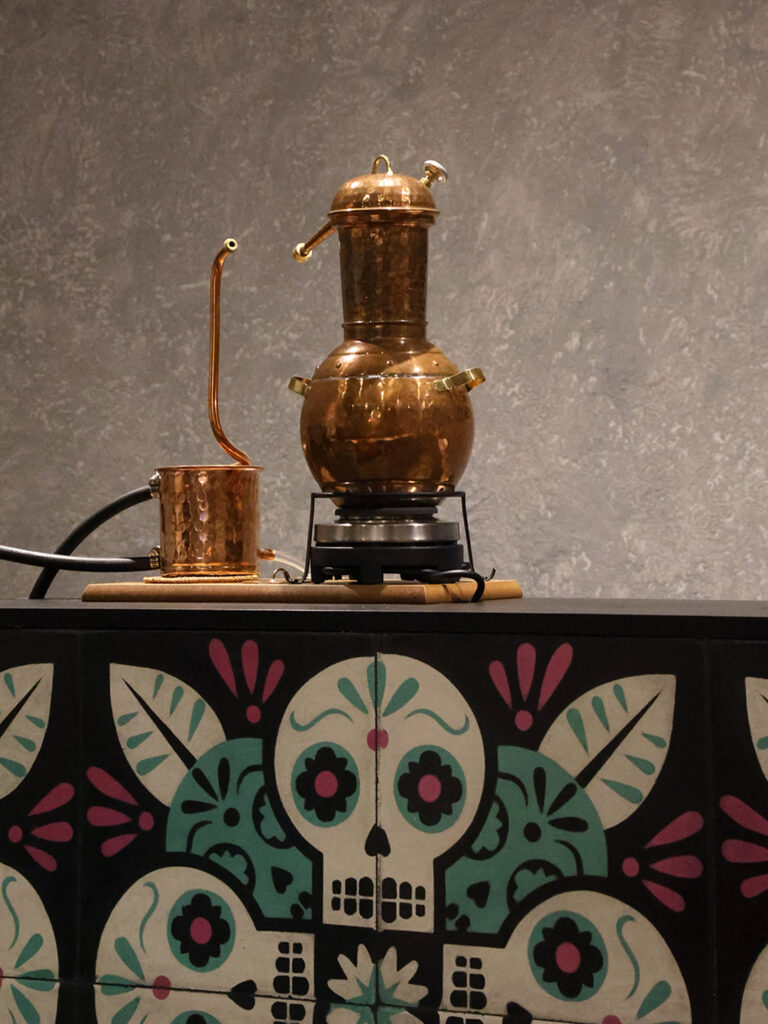 Elaboración de ginebra en Purificación, taller en la Roma