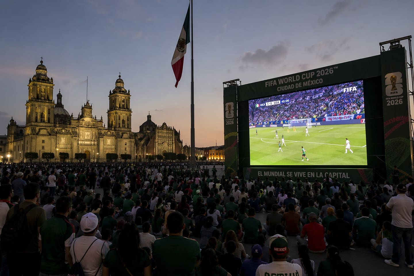 La principal fan zone estará en el Zócalo.