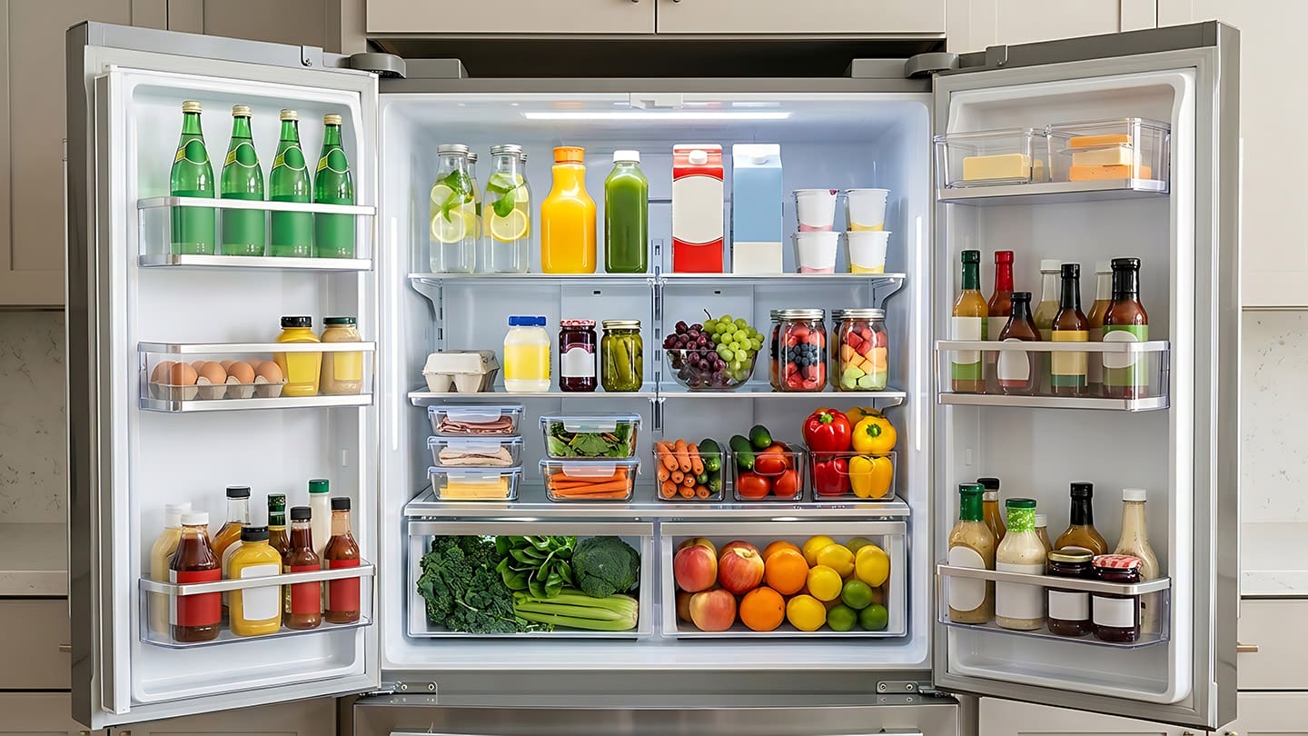 alimentos en el refrigerador