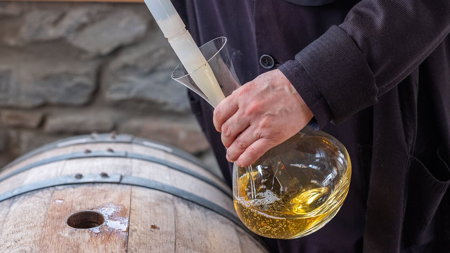 También se le conoce como vino ámbar.