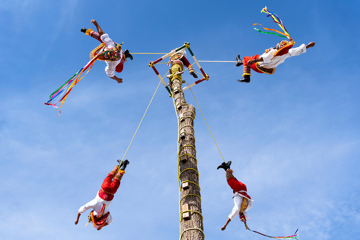 La ceremonia ritual de los Voladores.