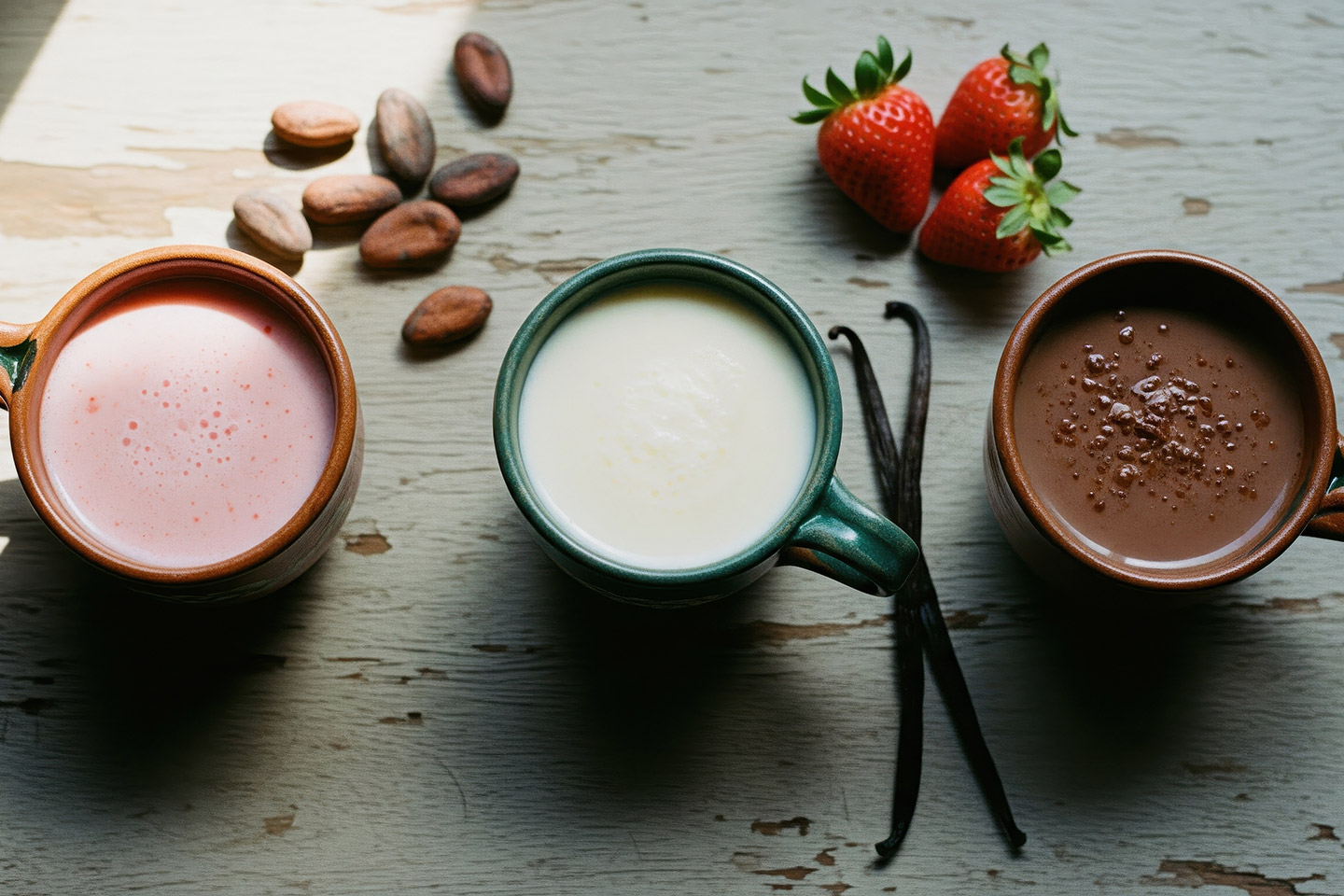 Diferentes preparaciones de atole en Mesoamérica.